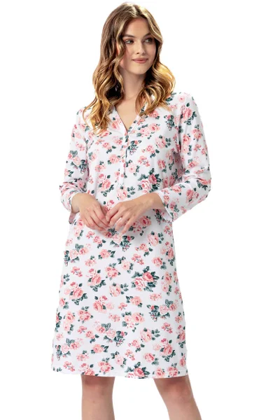 Vzorovaná dámská noční košile z měkké bavlny