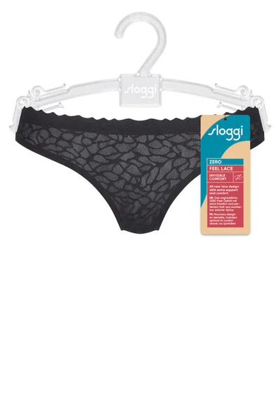 Bezševé krajkové brazilky Zero Feel Lace BLACK Sloggi