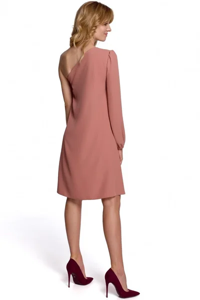 Šaty Švestka - Elegantní jednoramenní kousek od Makoveru