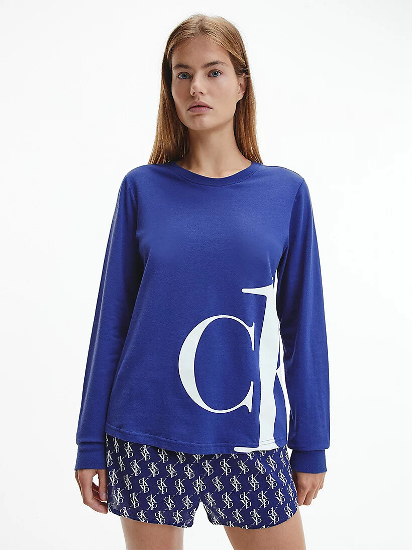 Dámské monogram tričko na spaní - SO71Q - C8Q - Tmavě modrá Calvin Klein, tm.Modrá L i10_P53284_1:832_2:90_