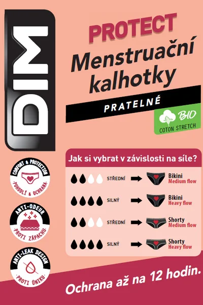 Menstruační kalhotky (boxerky) DIM MENSTRUAL BOXER - DIM - černá