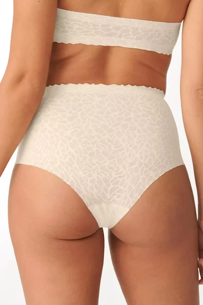 Bezešvé dámské kalhotky s vysokým pasem Zero Feel Lace White Sloggi