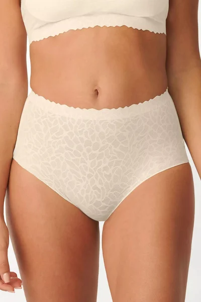 Bezešvé dámské kalhotky s vysokým pasem Zero Feel Lace White Sloggi