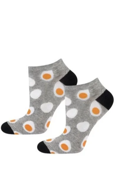 Vajíčkové ponožky Soxo - černé bavlněné v balení na slepičí vejce
