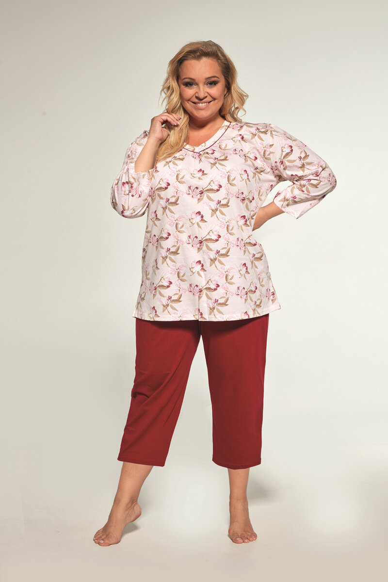 Růžové pyžamo Serpéza Cornette pro ženy, Růžová 3xl i170_PD-481-3XL-653102-360