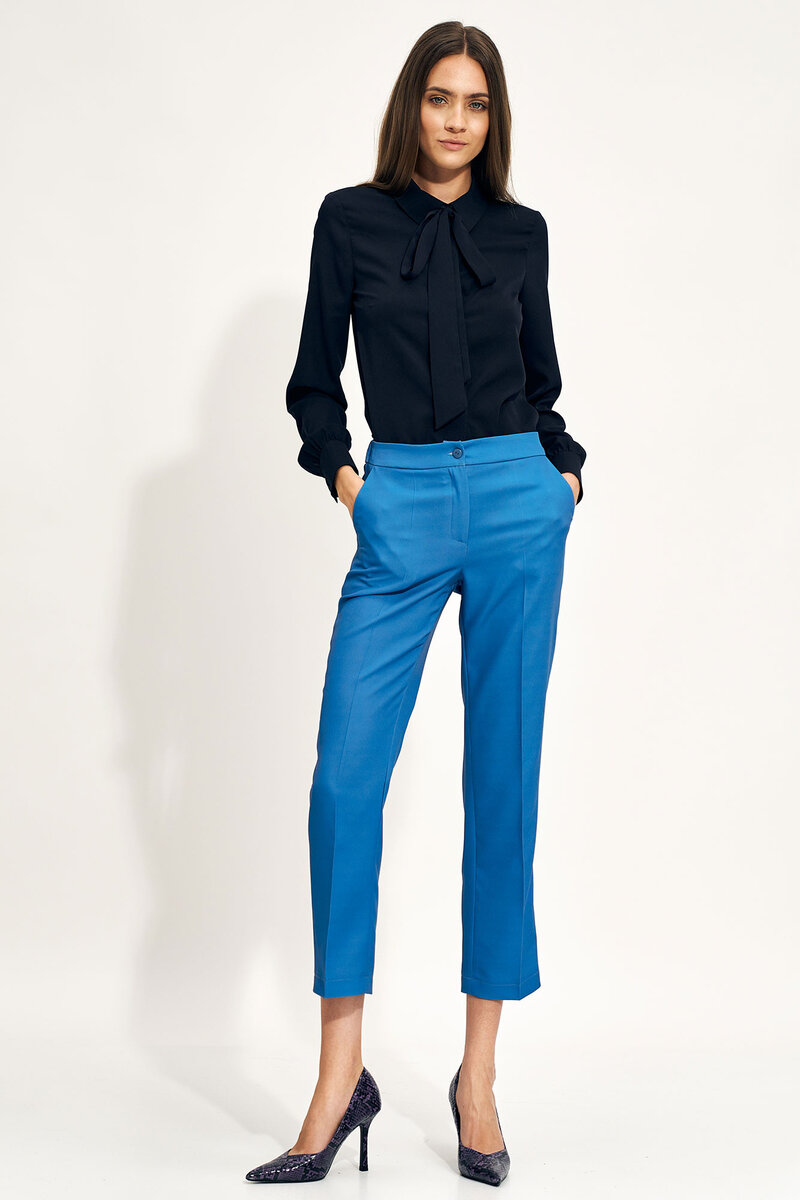 Modré dámské kalhoty - Elegantní Nife, 44 i10_P63817_2:1269_