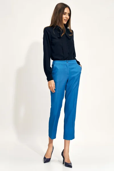 Modré dámské kalhoty - Elegantní Nife