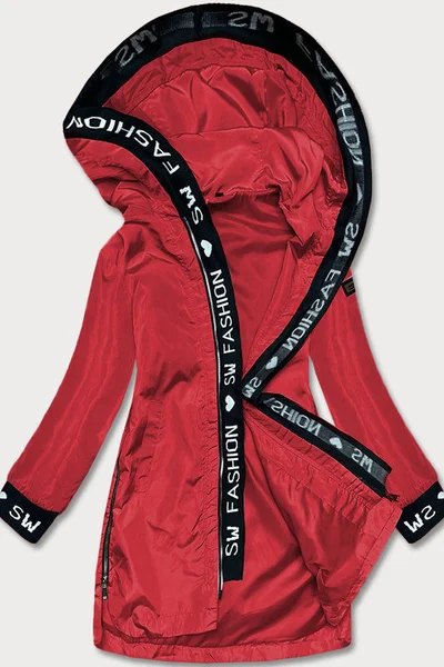 Tenká červená bunda pro ženy s ozdobnou lemovkou Y4QFW1 S'WEST