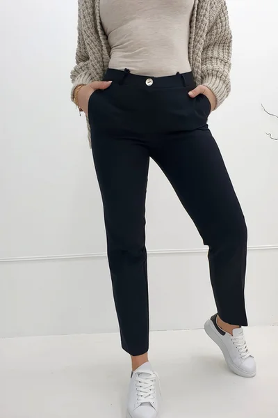 Černé dámské kalhoty Elegantní Střih
