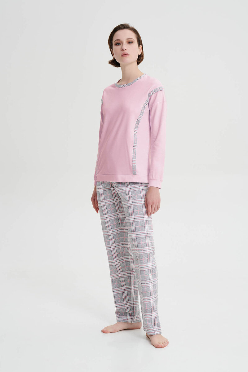 Kostkované pohodlné pyžamo Vamp Pink Nectar, pink nectar M i512_19168_272_3