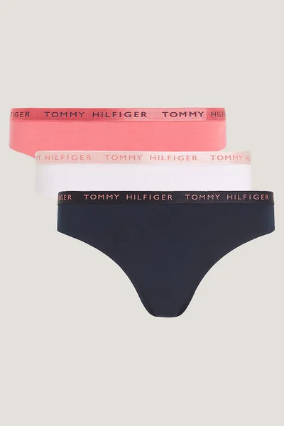 Trojbalení Dámských Tanga Růžové Elegance - Tommy Hilfiger