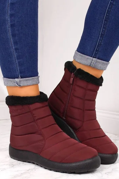 Zimní dámské sněhové boty Vínová Pohodlí