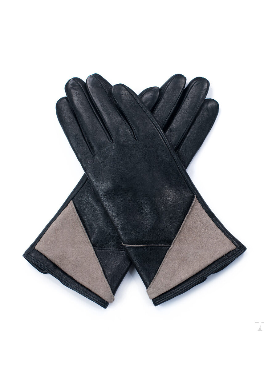 Černé elegantní dámské kůžené rukavice Art of Polo, černá 24 cm i384_41792058