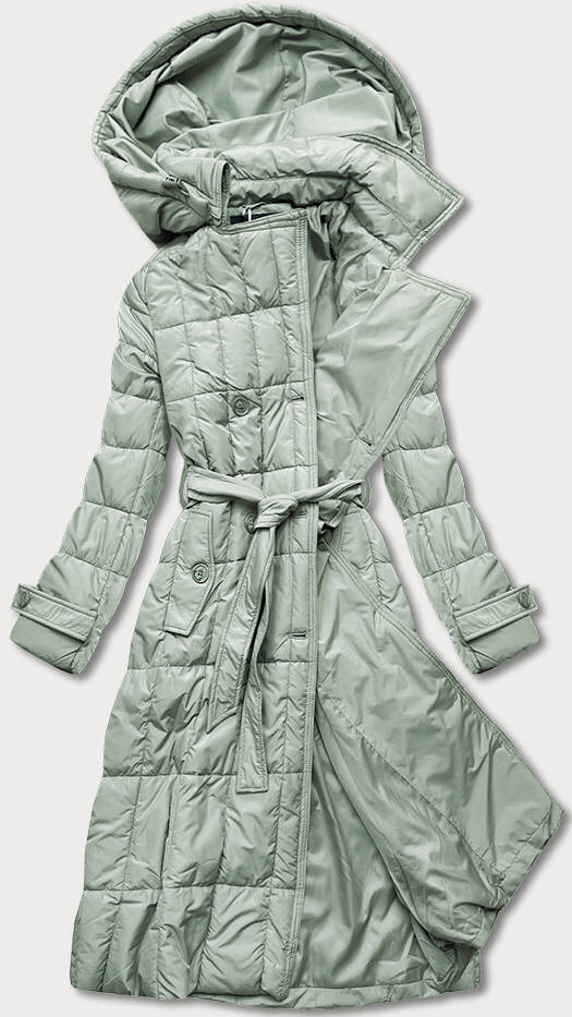 Klasický dámský prošívaný kabát v pistáciové barvě T726 Ann Gissy, odcienie zieleni L (40) i392_20751-49