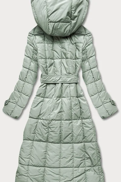 Klasický dámský prošívaný kabát v pistáciové barvě T726 Ann Gissy