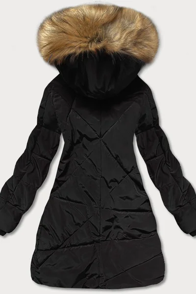 Zimní dámská prošívaná bunda s kožešinovou podšívkou