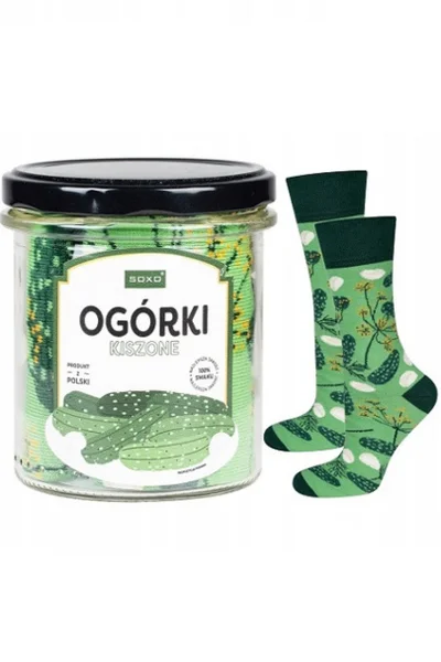 Zelené ponožky Soxo s kvašenými okurkami