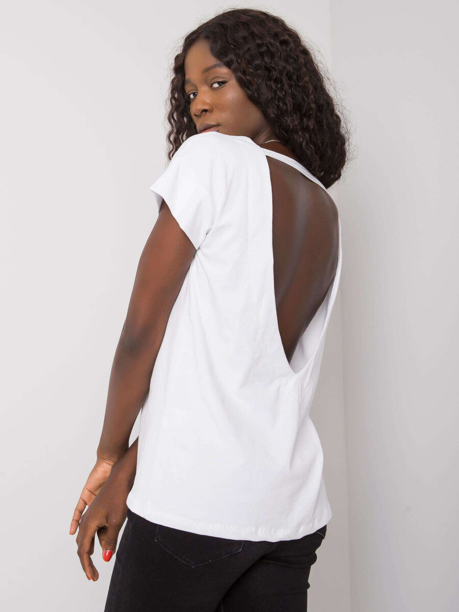 Dámská bílá dámská halenka s výstřihem na zádech FPrice, XL i523_2016103022670