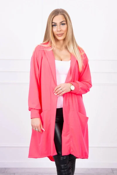 Neonová oversize dámská bunda s kapucí K-Fashion