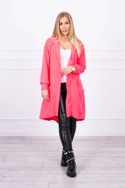 Neonová oversize dámská bunda s kapucí K-Fashion