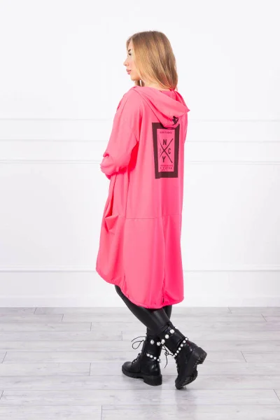 Neonová oversize dámská bunda s kapucí K-Fashion