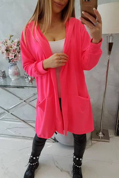 Neonová oversize dámská bunda s kapucí K-Fashion