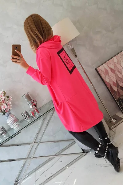 Neonová oversize dámská bunda s kapucí K-Fashion