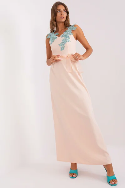 Brokové večerní šaty Elegantní Broskev FPrice