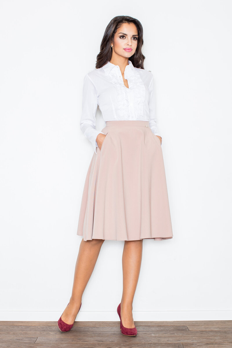 Elegantní bílá souprava sukně a halenka Figl, XL i556_10414_10_36