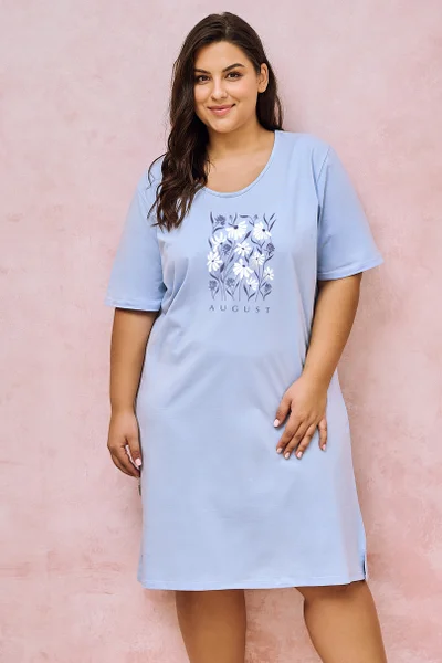 Krátká dámská noční košile Taro Modrá 4XL-6XL