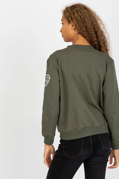 Dámská Fashionhunters khaki prošívaná bomber mikina