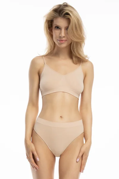 Julimex Bezešvá Bamboo Bralette - Béžová