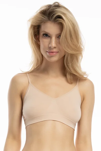 Julimex Bezešvá Bamboo Bralette - Béžová