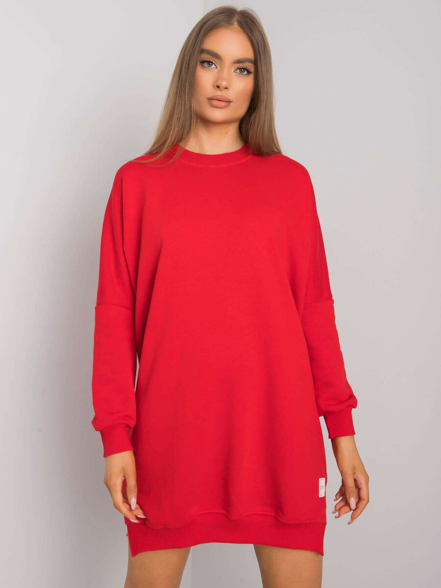 RUE PARIS Červené bavlněné dámské šaty FPrice, S/M i523_2016103069569