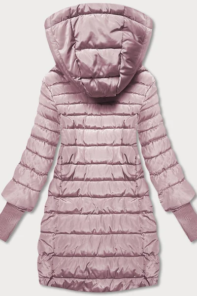 Růžová oversize bunda s látkovými stahovacími lemy pro ženy