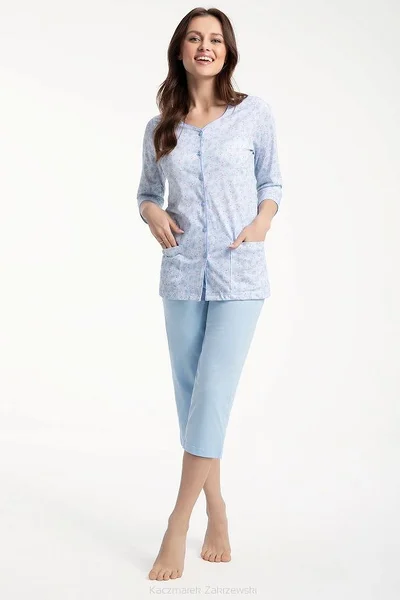Modré vzorované pyžamo pro ženy Luna 3XL