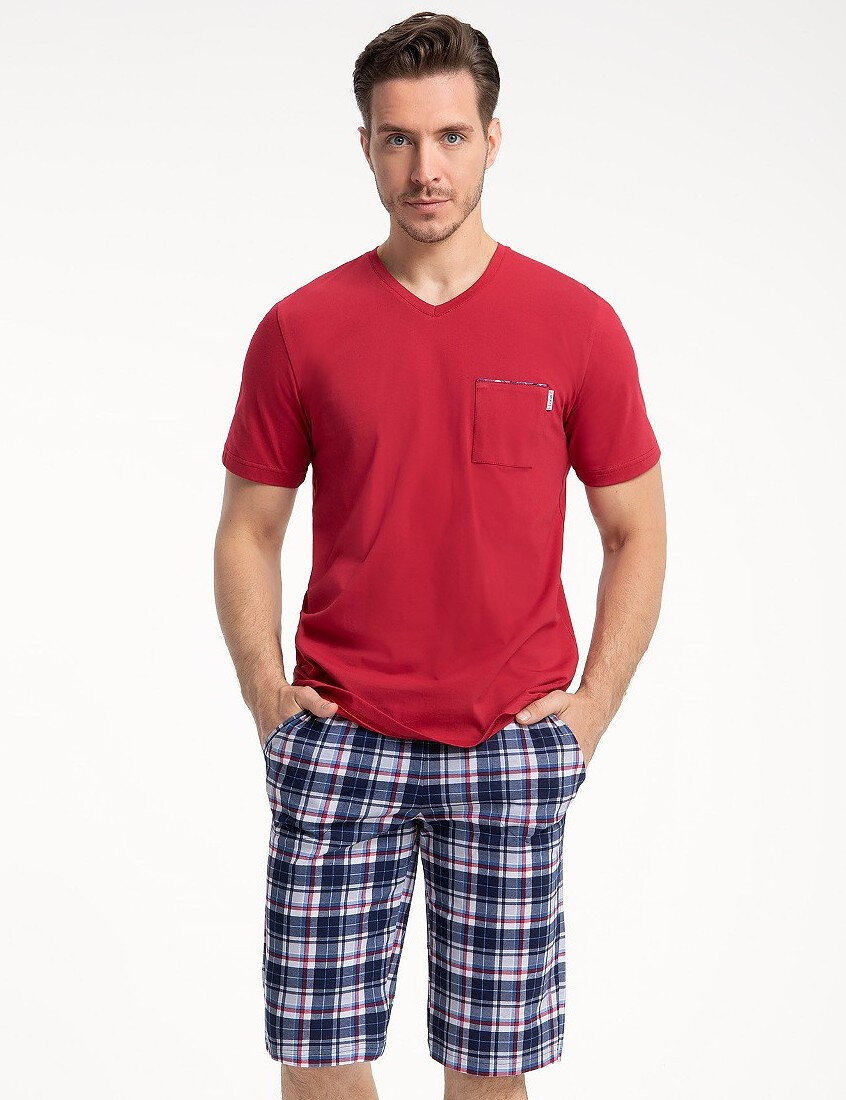Mužské letní pyžamo Luna Comfort, kaštanové M i384_12037629