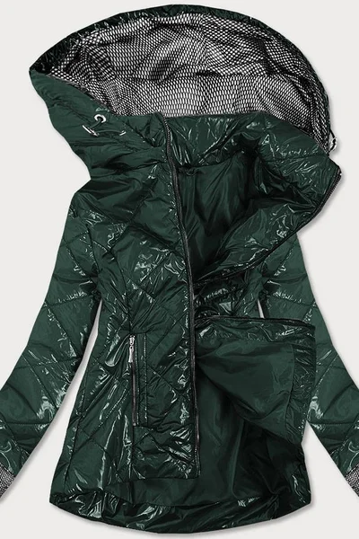 Lesklá zelená prošívaná bunda pro ženy 54Q1 S'WEST