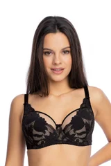 Černá Bustier Gaia s bohatou krajkou