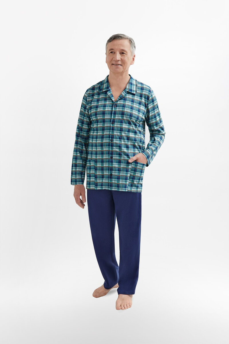 Rozepínatelné pyžamo pro muže Martel Antoni 54Z13 dłr M-2XL, modrá M i384_29813339