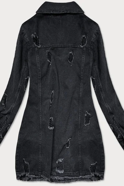 Volná černá bunda pro ženy s protrženími IU031 SIXTE DENIM