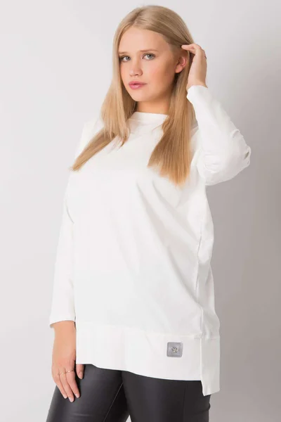 Dámská ecru plus size základní dámská halenka FPrice