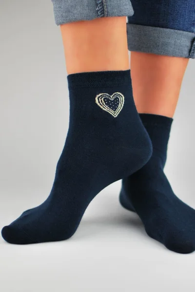 Dámské ponožky s třpytivým srdcem od Noviti