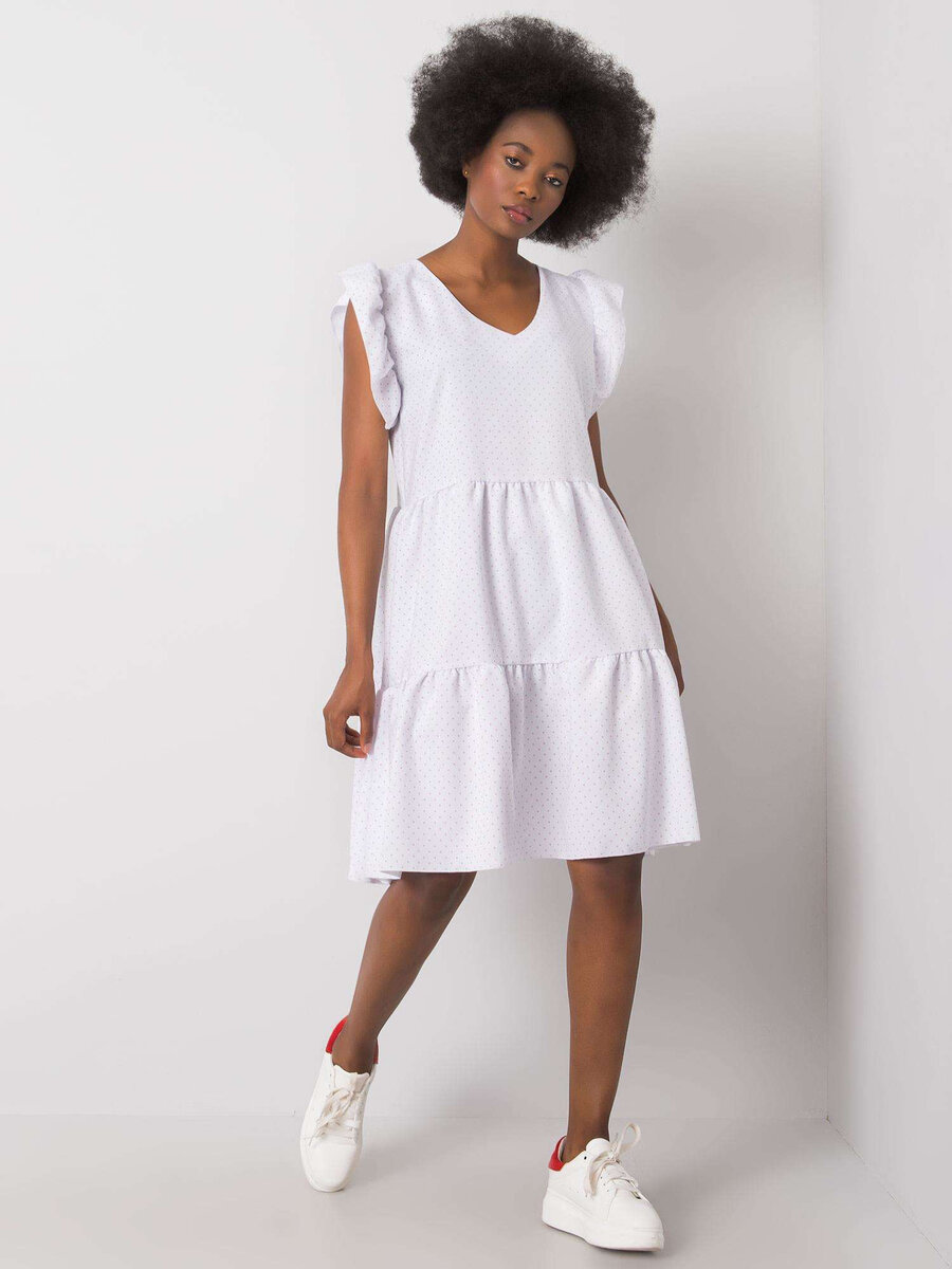Dámské šaty 44CS8 - FPrice, bílá s puntíkem L i10_P56969_1:1510_2:90_