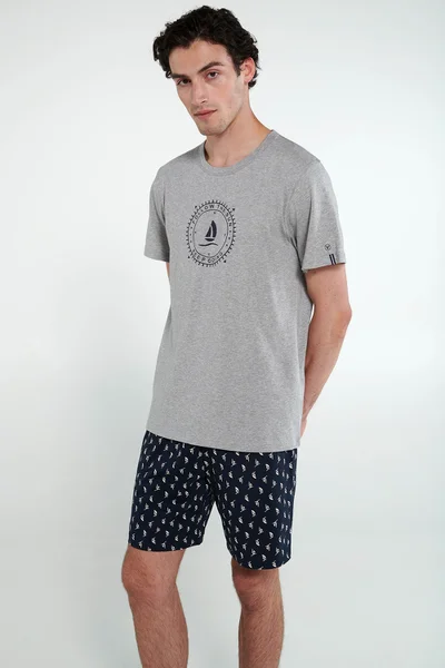 Letní pohodlné pyžamo pro muže s krátkými rukávy - Vamp