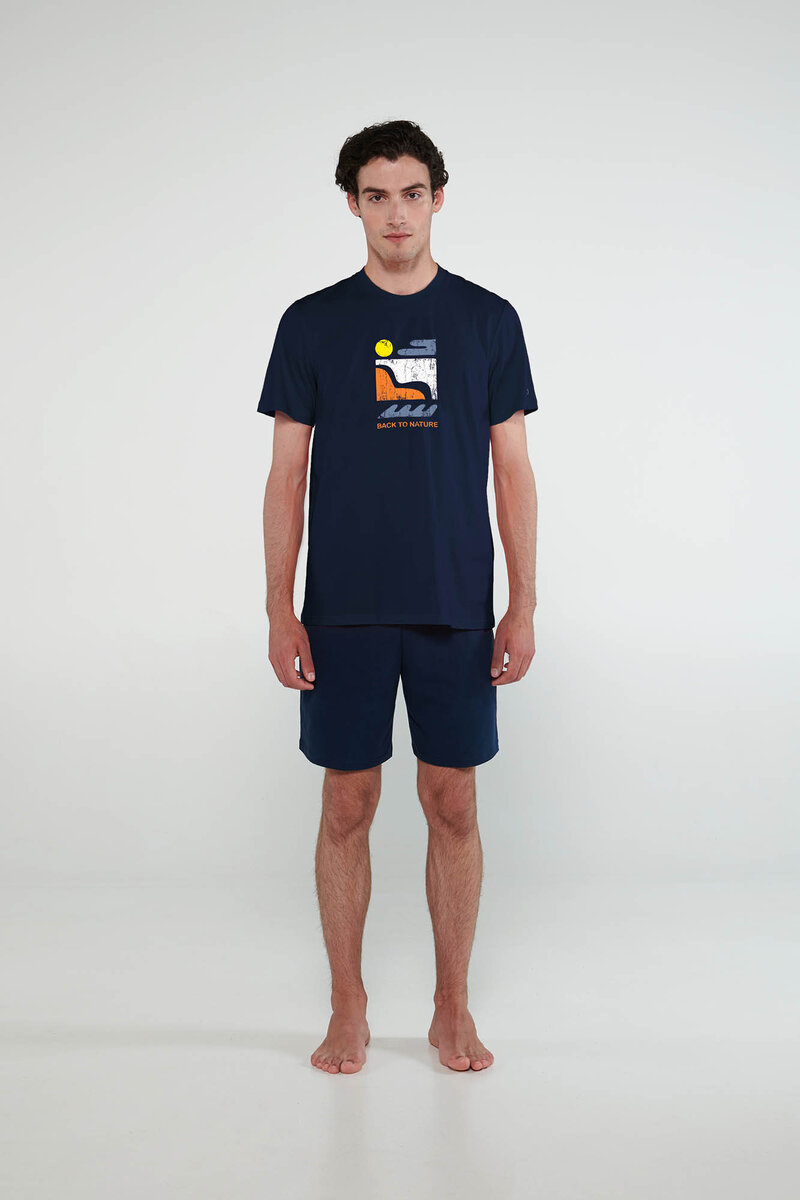 Letní svěží pyžamo pro muže s krátkými rukávy Vamp, orange russet XL i512_20623_705_5