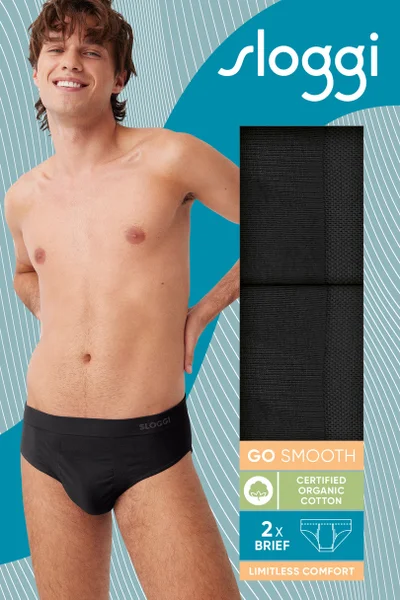 Pánské černé slipy Sloggi MEN GO SMOOTH BRIEF