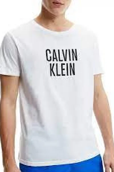 Pánské tričko s monogramem CK bílé - Calvin Klein RELAXED POWER-C RELAXED