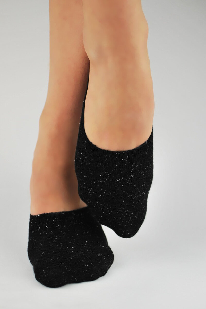 Dámské bavlněné ponožky s jiskřivým lurexem - baleríny Luxe, černá 35-38 i170_SN014-W-02-035038