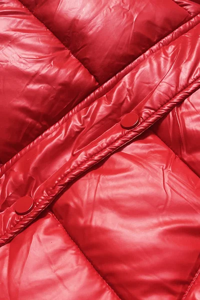Červená péřová crop bunda s odnímatelnou kapucí HONEY WINTER